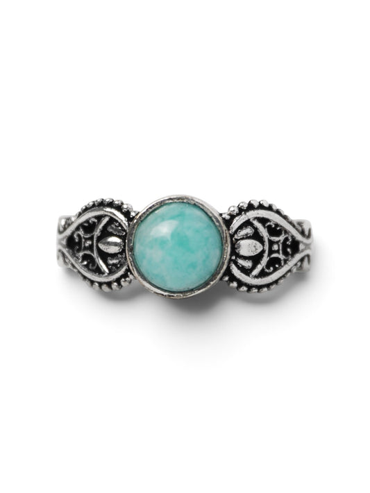 Anello Placcato Argento con Amazzonite