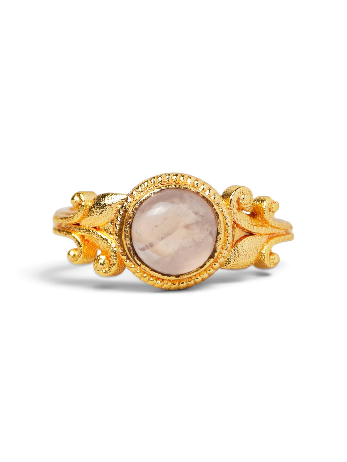 Anello Placcato Argento con Quarzo Rosa
