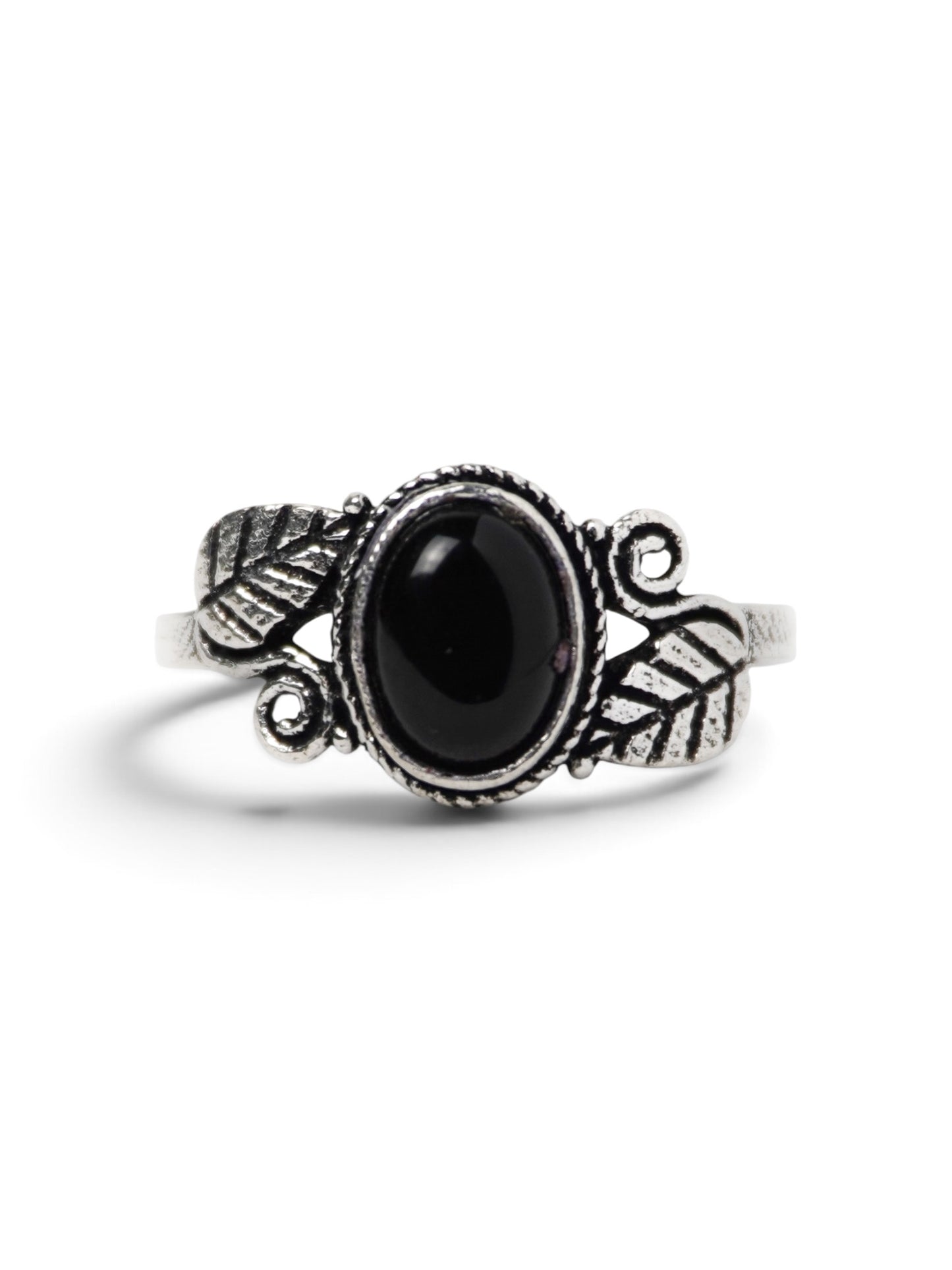 Anello Placcato Argento con Onice Nero