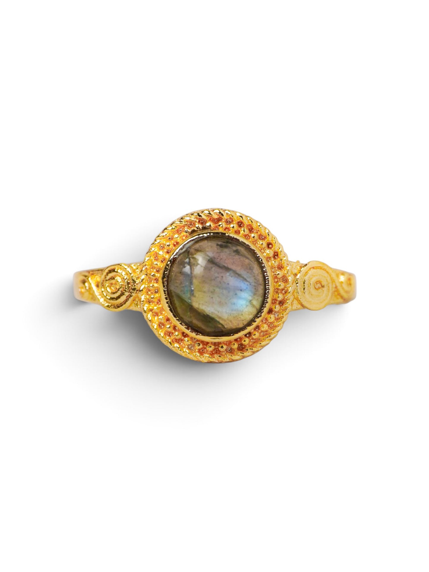 Anello Placcato Argento con Labradorite