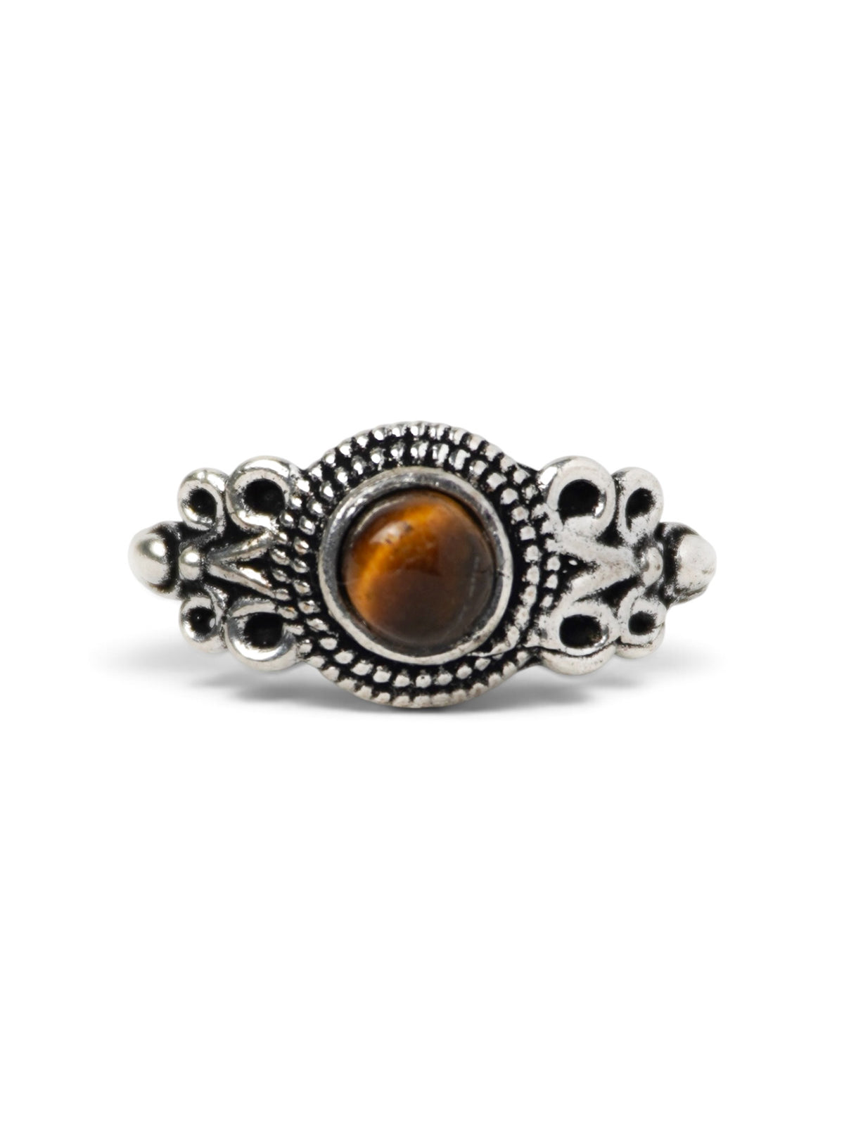 Anello Placcato Argento con Occhio di Tigre