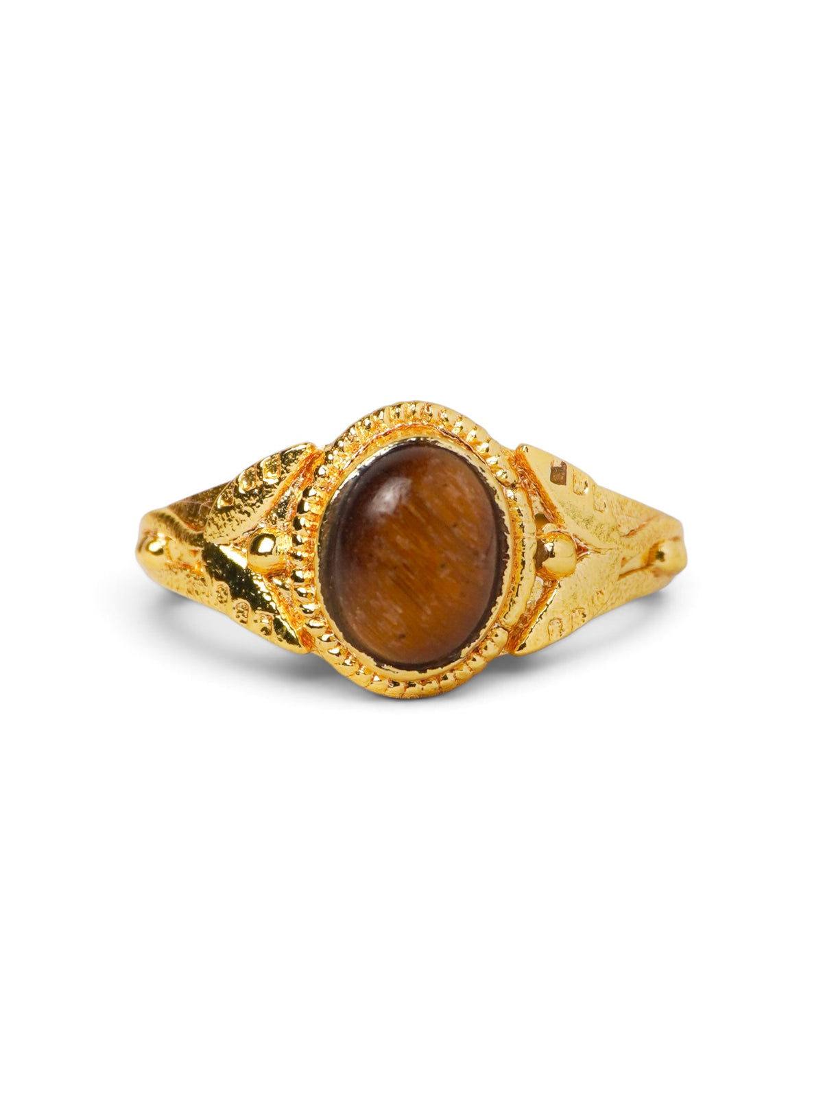 Anello Placcato Argento con Occhio di Tigre