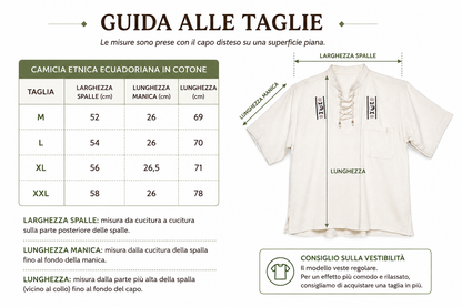 Camicia Ecuadoriana con Ricamo Artigianale
