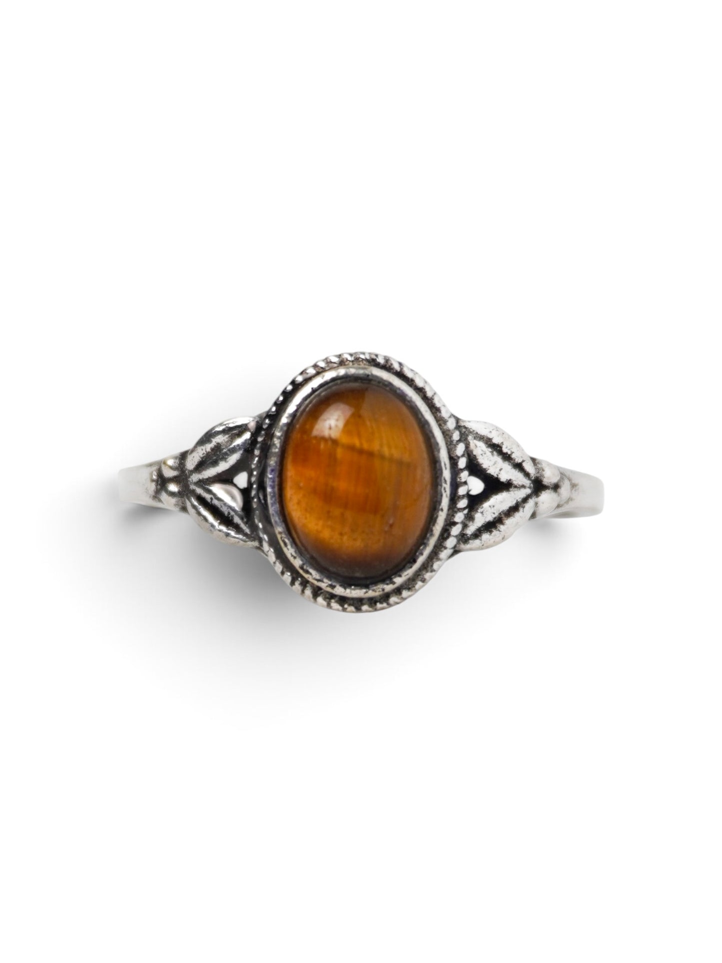 Anello Placcato Argento con Occhio di Tigre