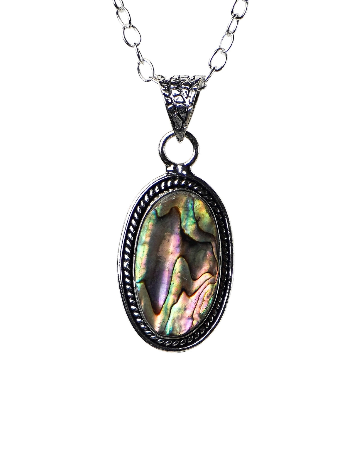 Collana Placcata Argento con Abalone Naturale