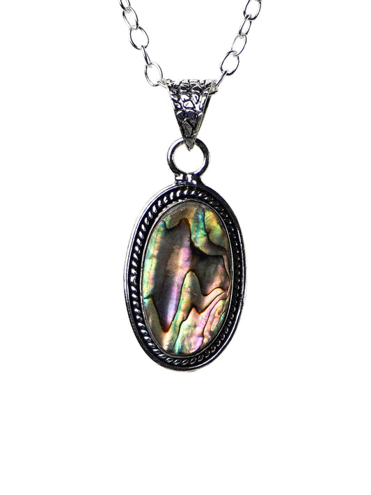 Collana Placcata Argento con Abalone Naturale