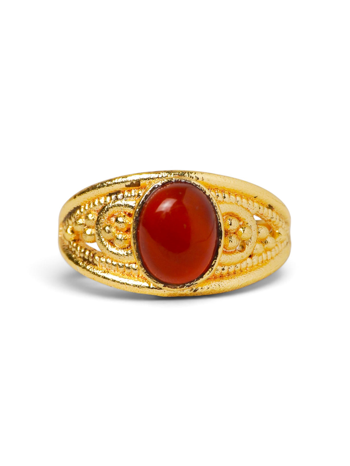 Anello Placcato Argento con Corniola