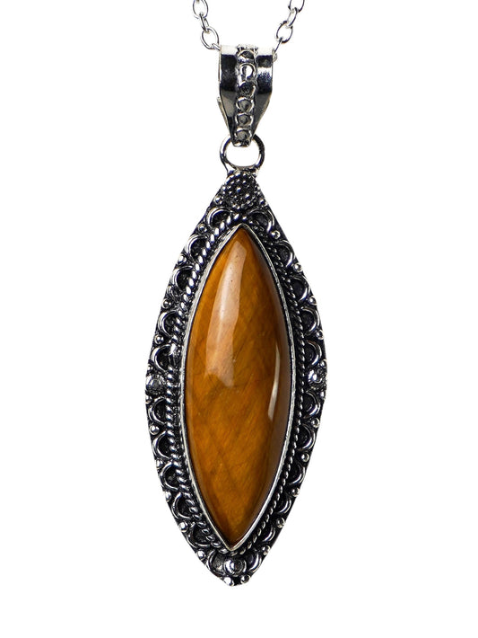 Collana Placcata Argento con Occhio di Tigre Naturale