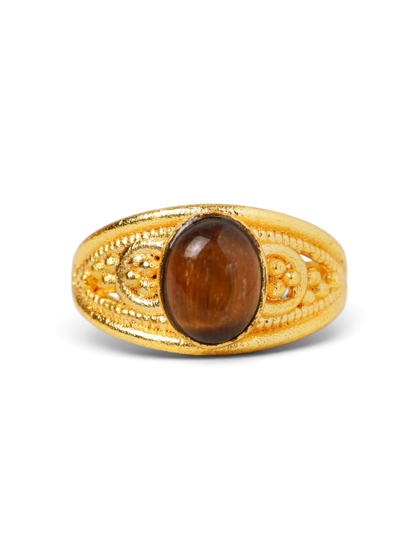 Anello Placcato Argento con Occhio di Tigre