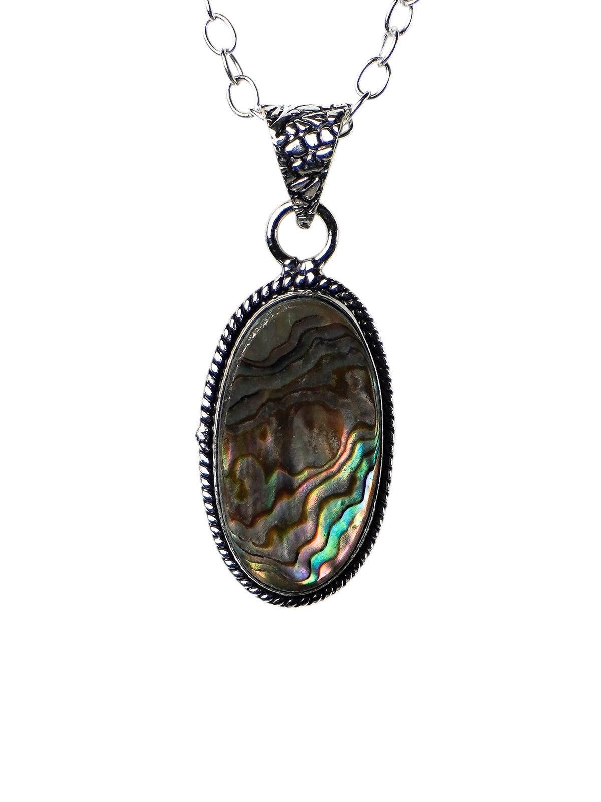 Collana Placcata Argento con Abalone Naturale