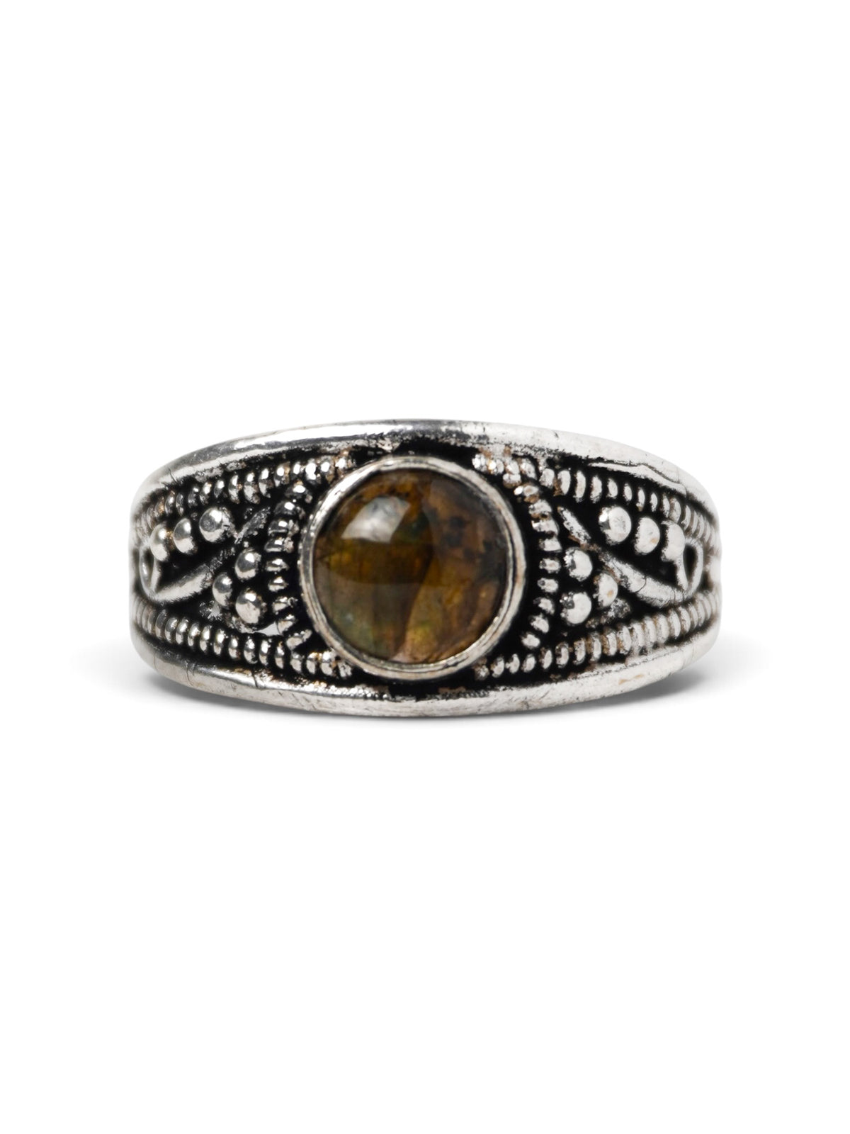 Anello Placcato Argento con Labradorite