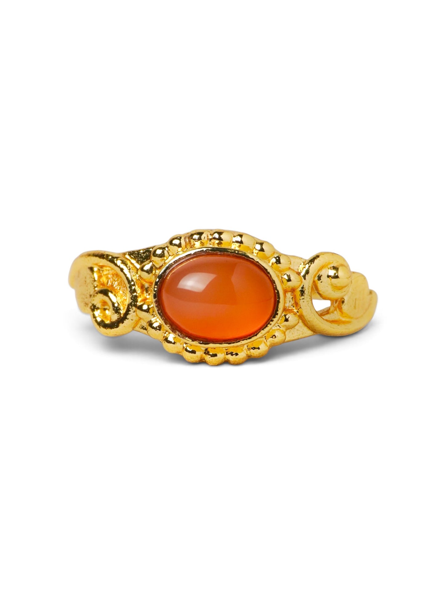Anello Placcato Argento con Corniola
