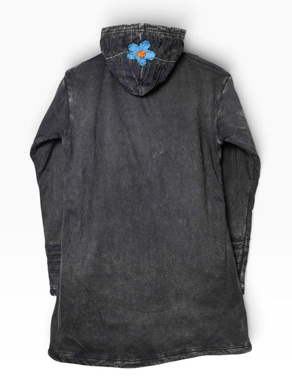 Cappotto artigianale indiano Etnika – Nero con fiori