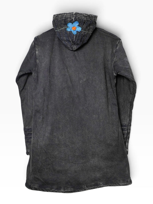 Cappotto artigianale indiano Etnika – Nero con fiori