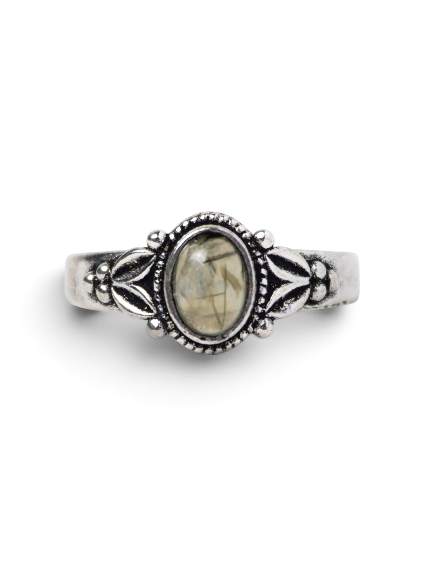 Anello Placcato Argento con Quarzo Rutilato