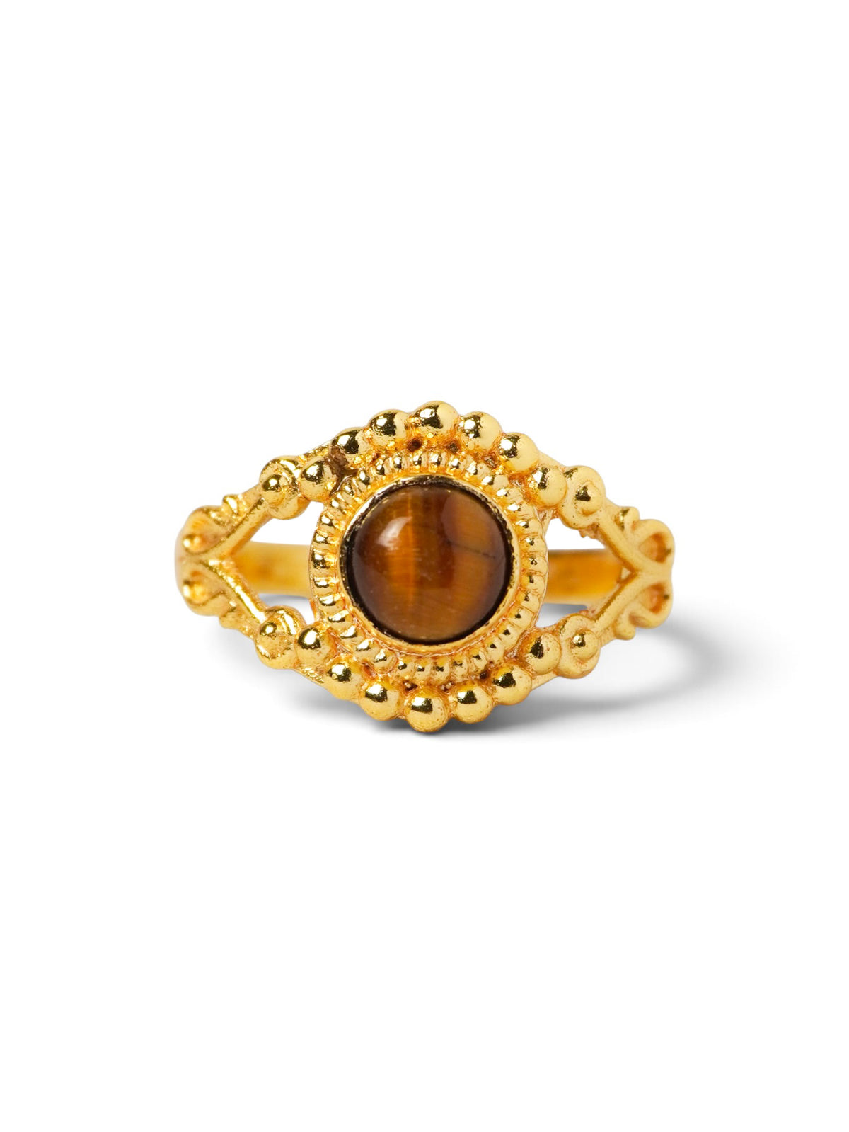 Anello Placcato Argento con Occhio di Tigre