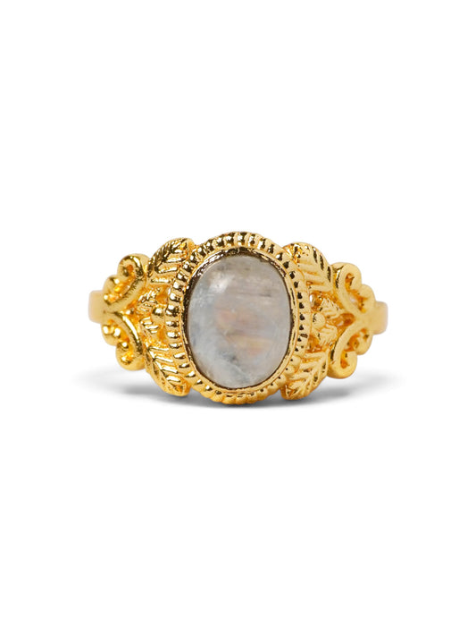 Anello Placcato Argento con Pietra di Luna