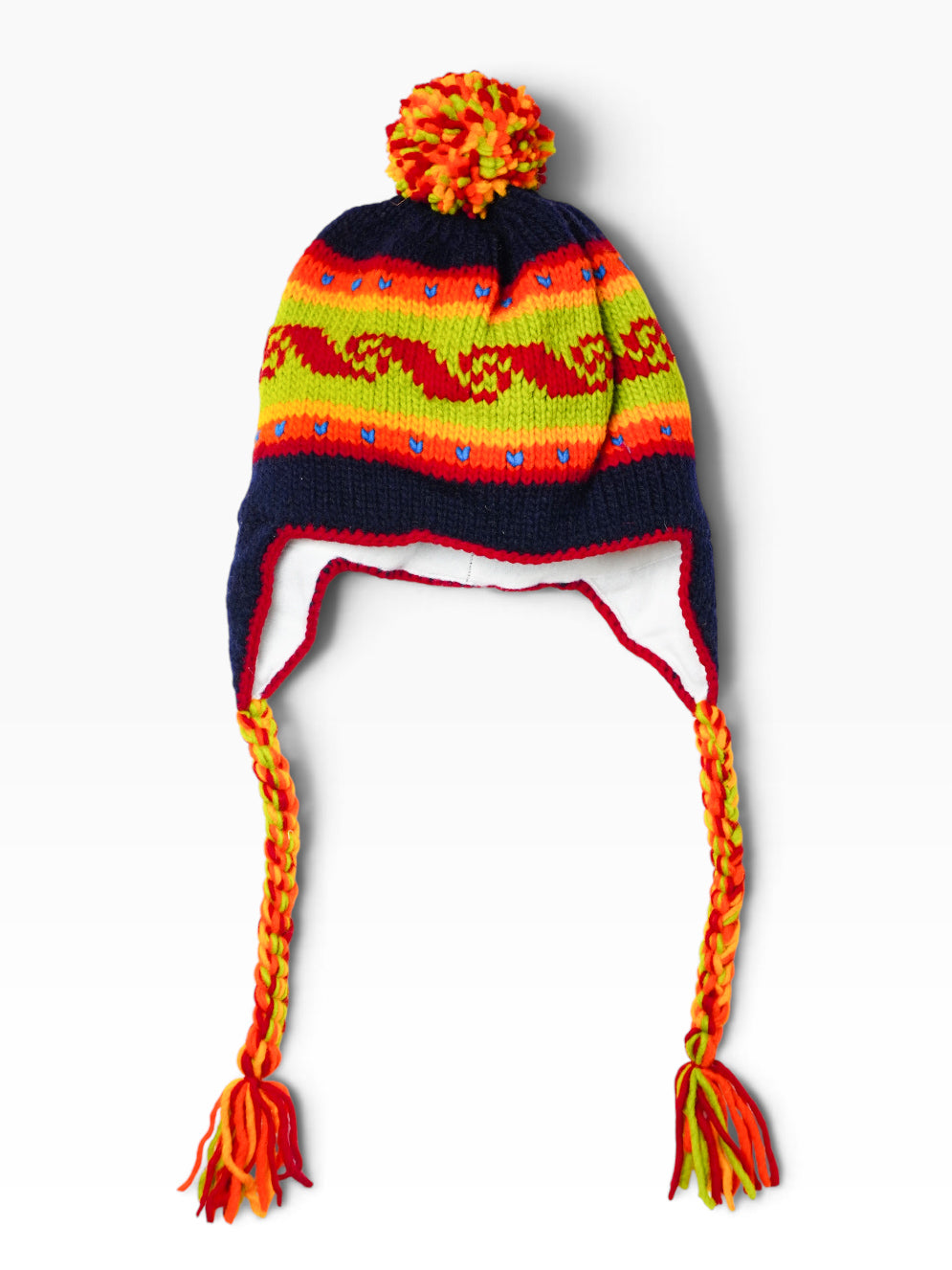 Berretto artigianale ecuadoriano in lana – Pompon Colorato