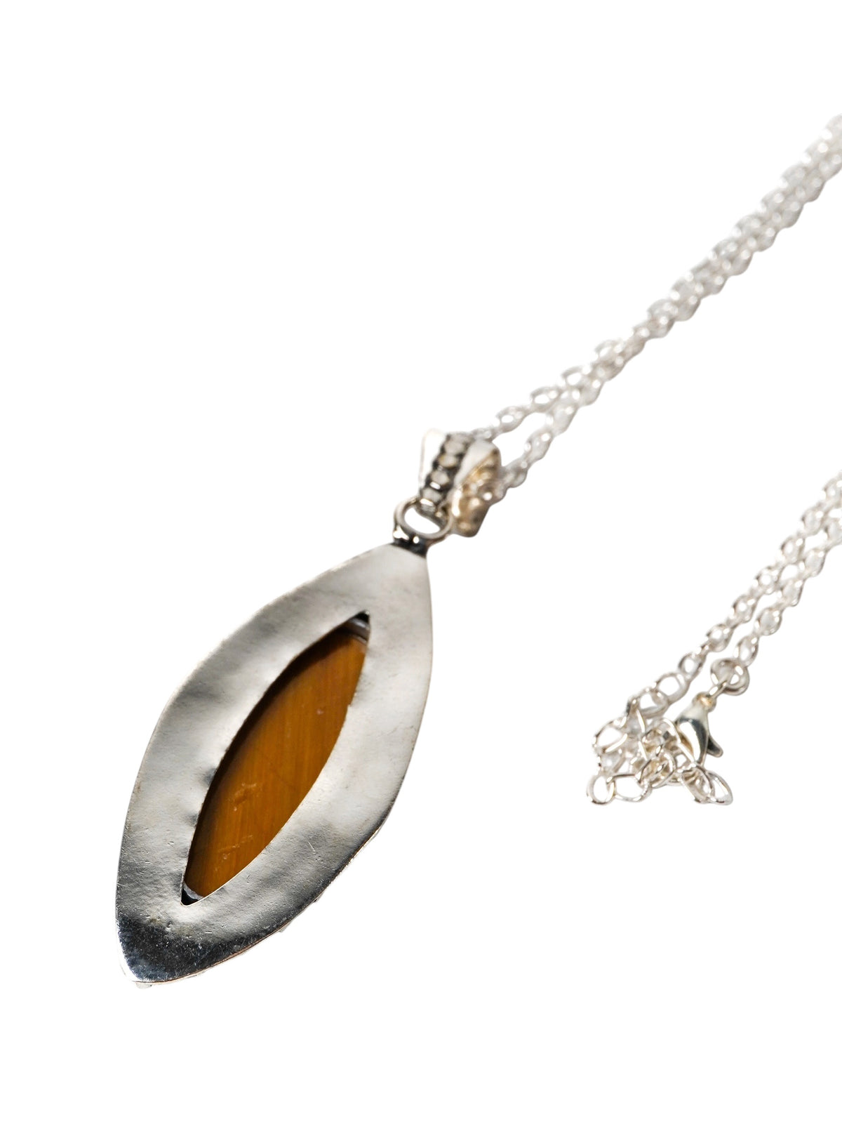 Collana Placcata Argento con Occhio di Tigre Naturale