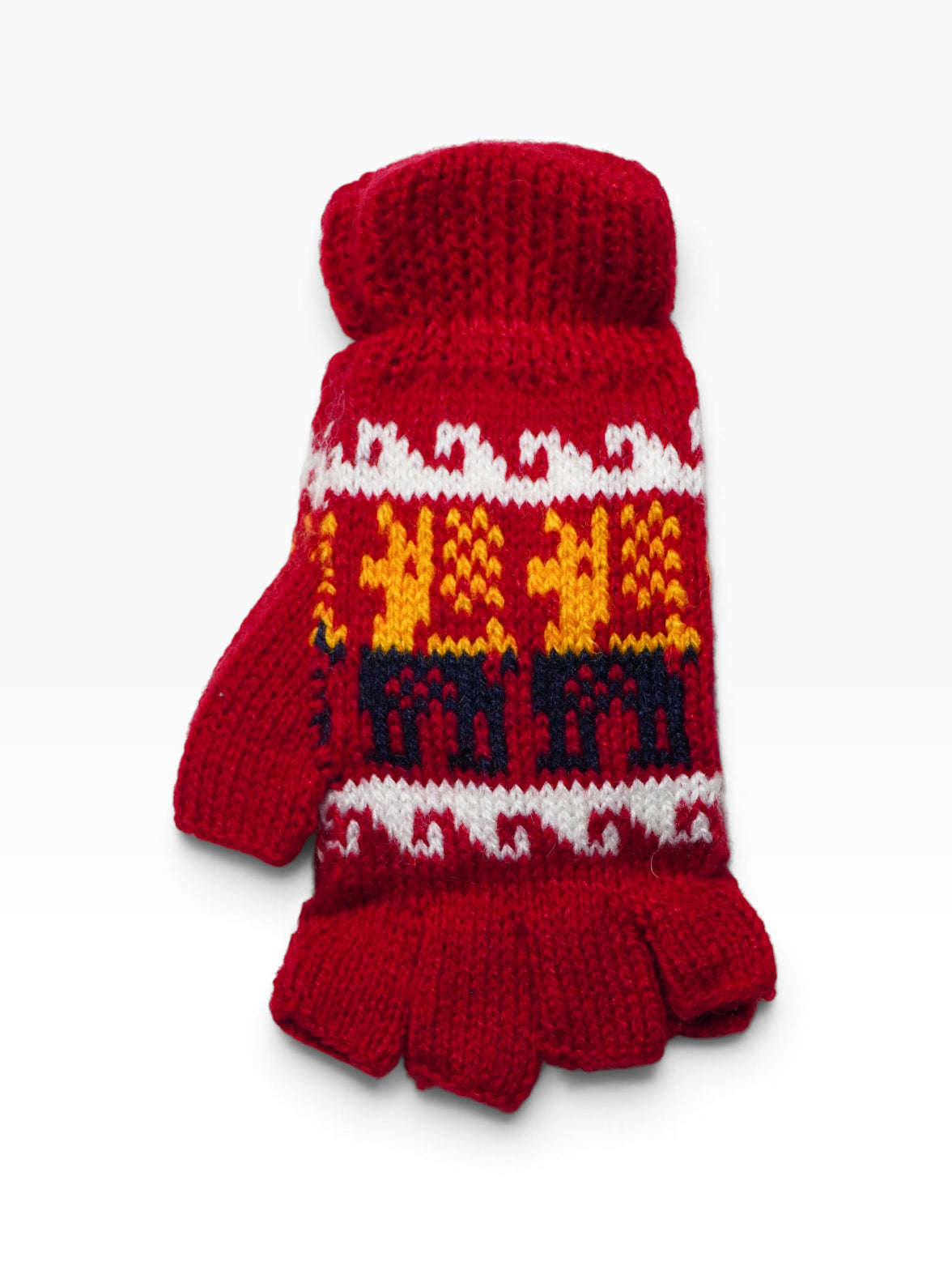 Guanti artigianali in lana di alpaca a mezzo dito