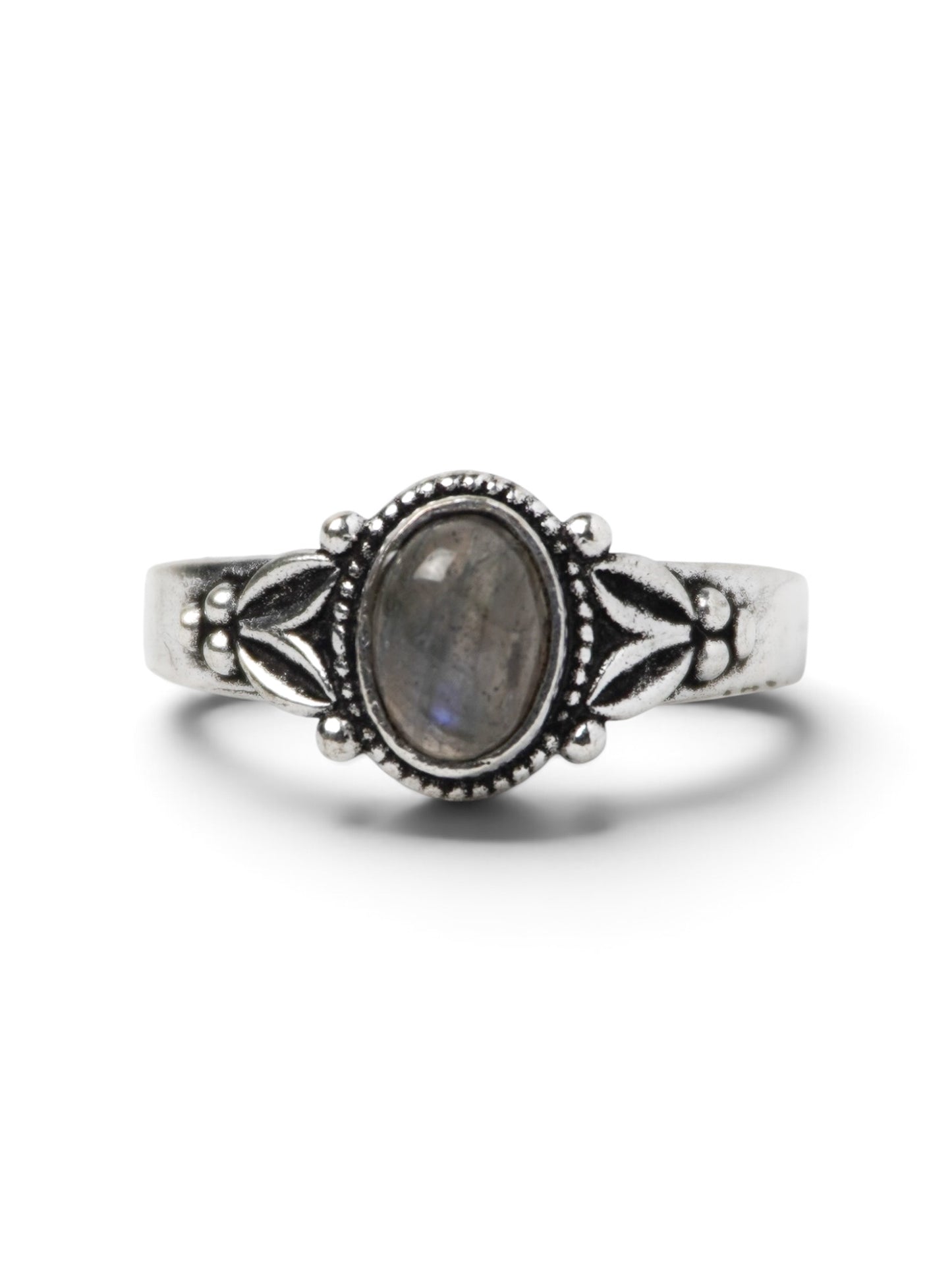 Anello Placcato Argento con Labradorite