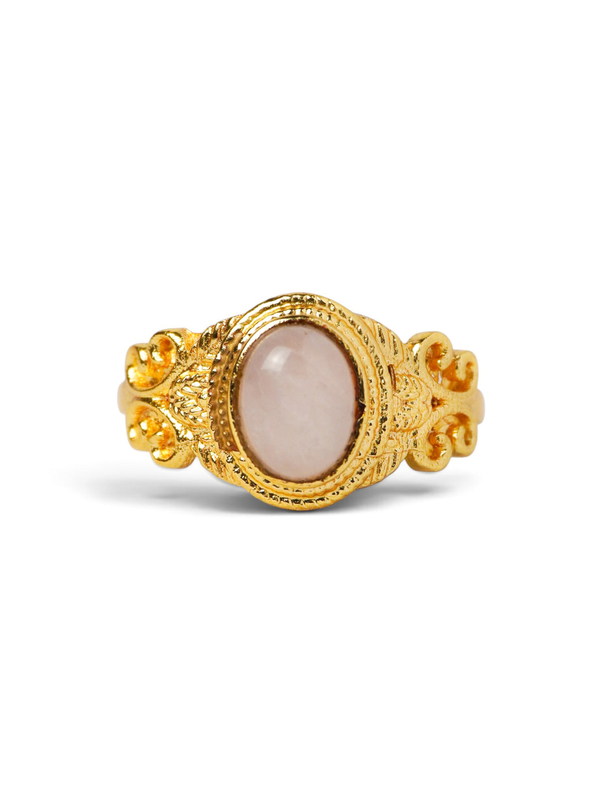 Anello Placcato Argento con Quarzo Rosa