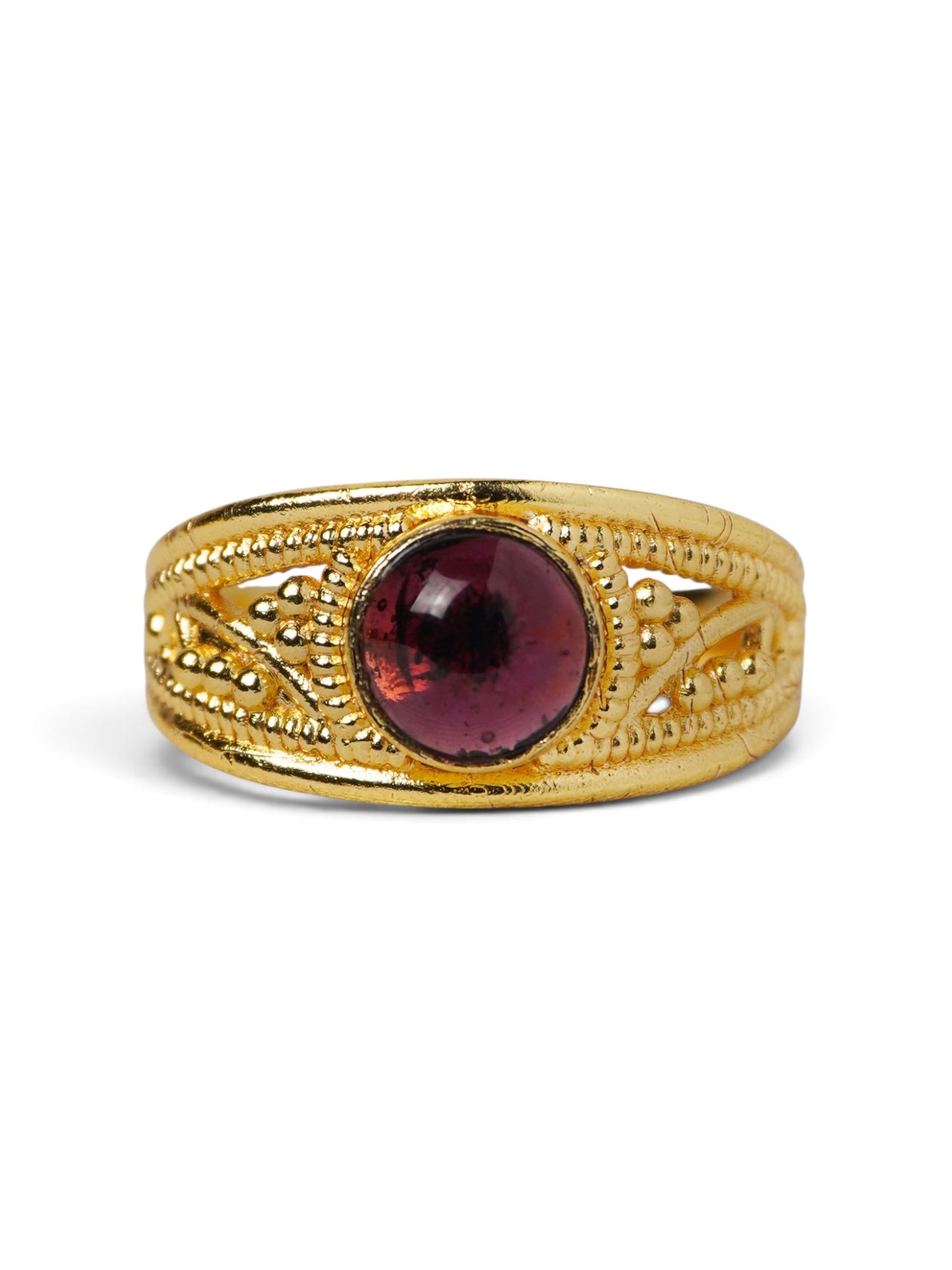 Anello Placcato Argento con Granato