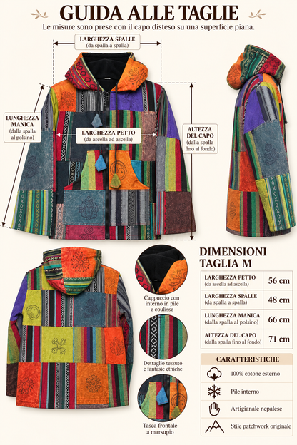Giacca artigianale nepalese patchwork - Motivi etnici
