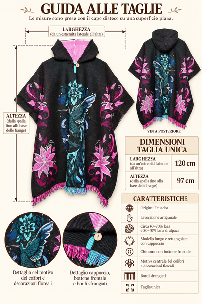 Poncho artigianale andino – Colibrì