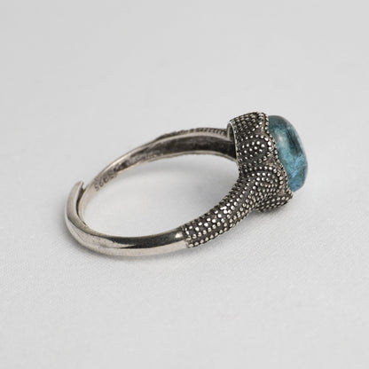 Anello in argento 925 con acquamarina naturale