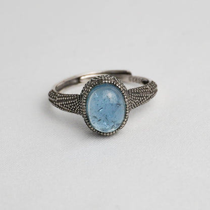 Anello in argento 925 con acquamarina naturale