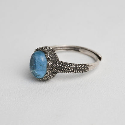 Anello in argento 925 con acquamarina naturale