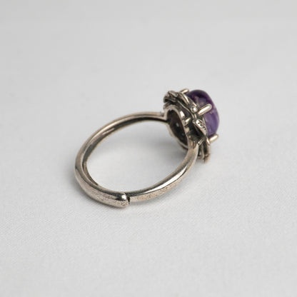 Anello in argento 925 con charoite naturale