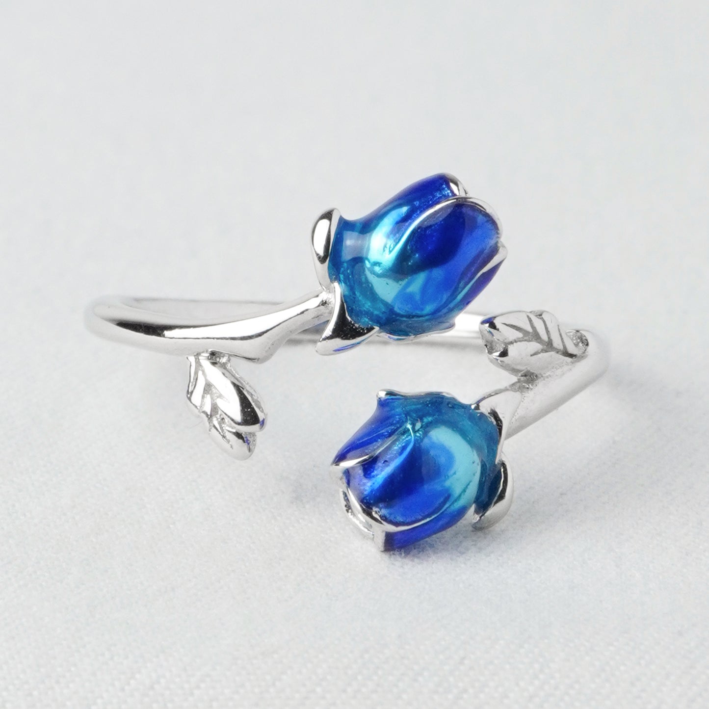 Anello Rosa Blu Gemella