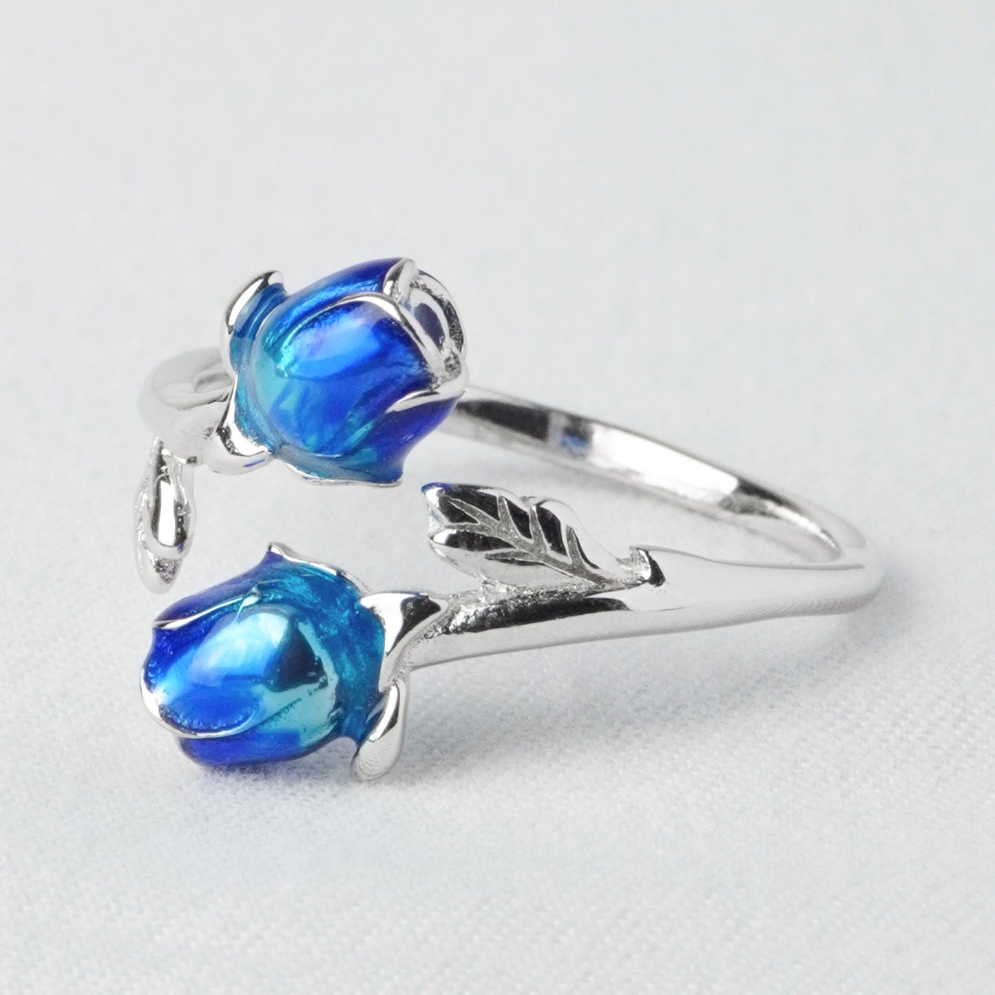 Anello Rosa Blu Gemella