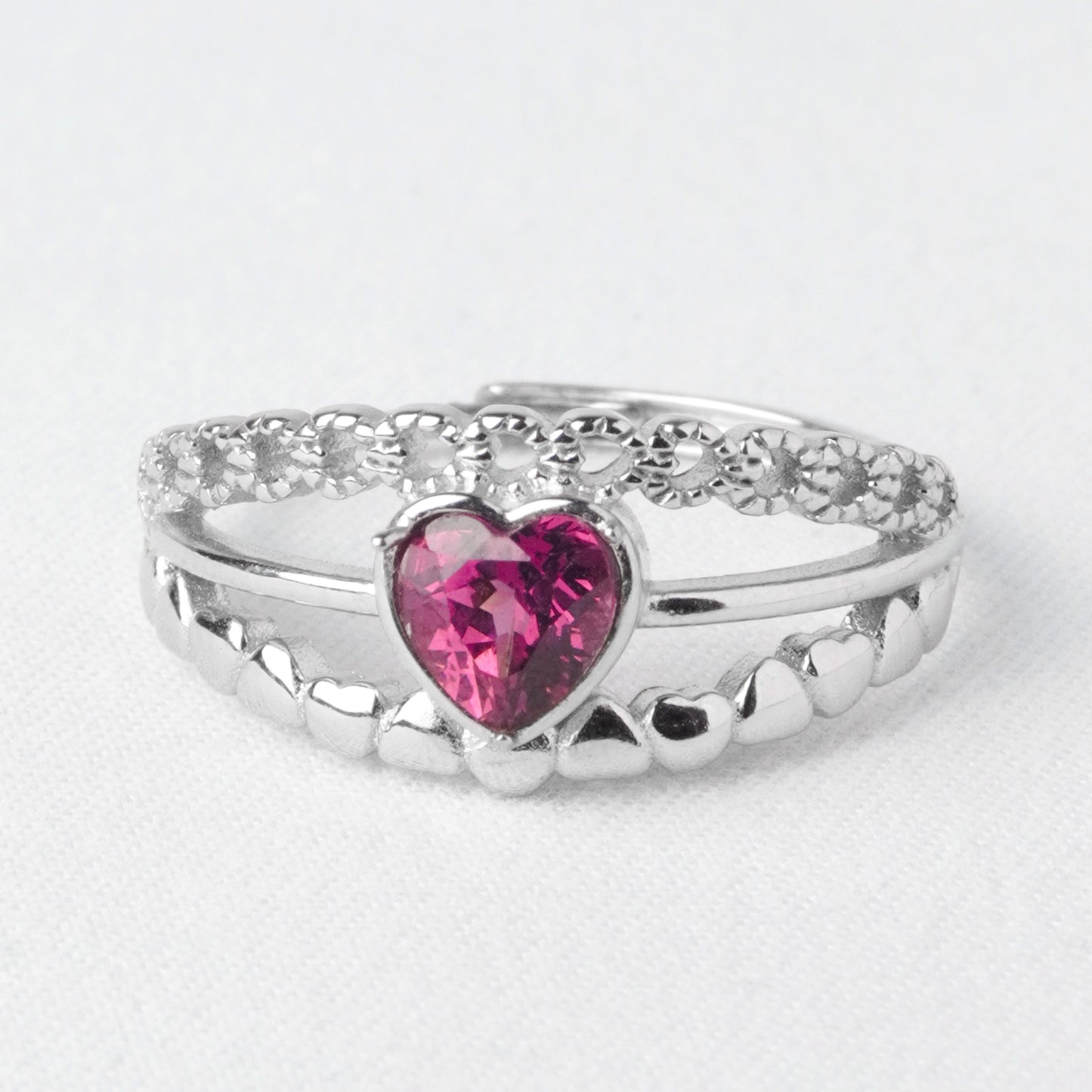 Anello Cuore Luminoso – Granato