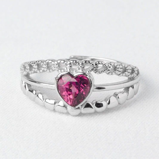Anello Cuore Luminoso – Granato