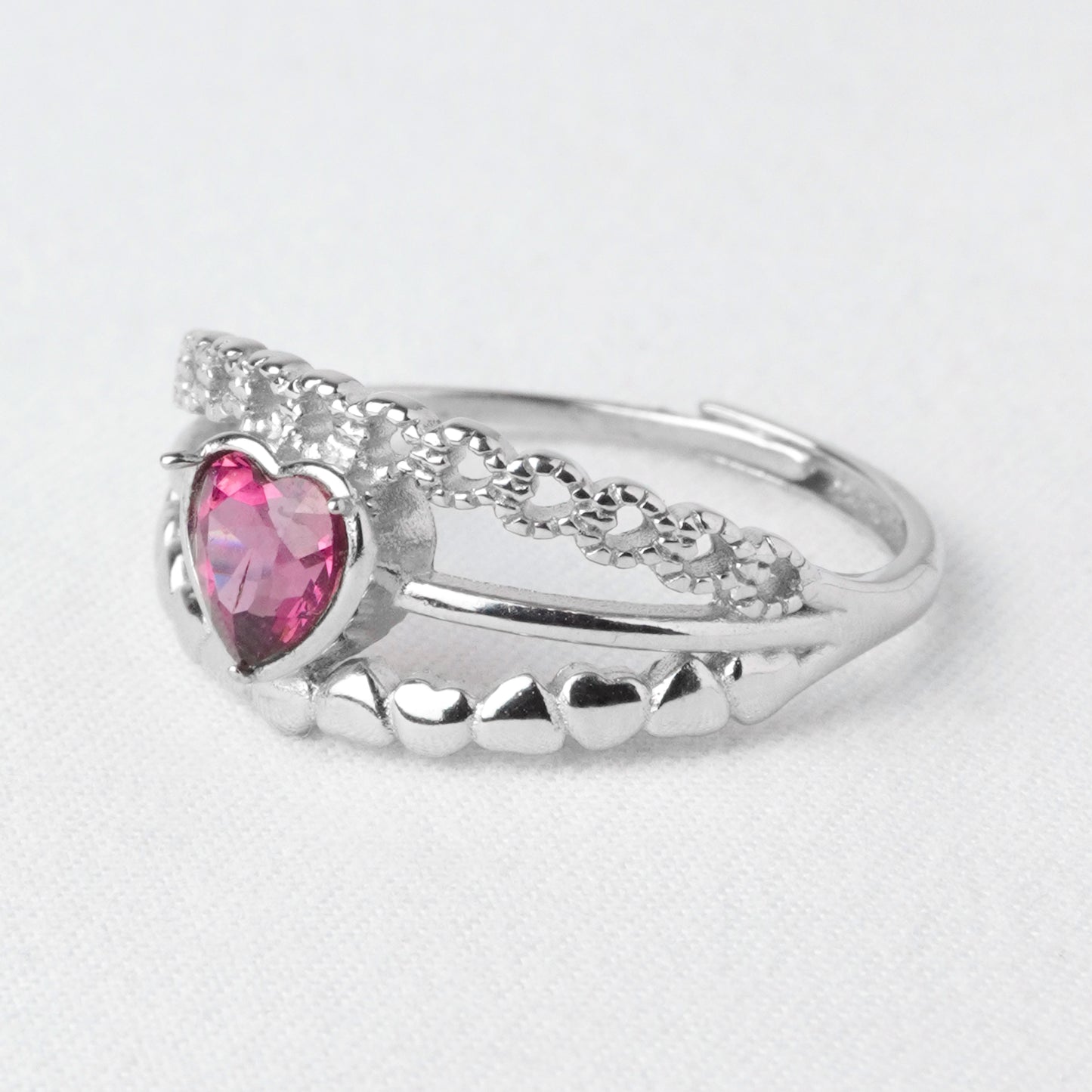Anello Cuore Luminoso – Granato