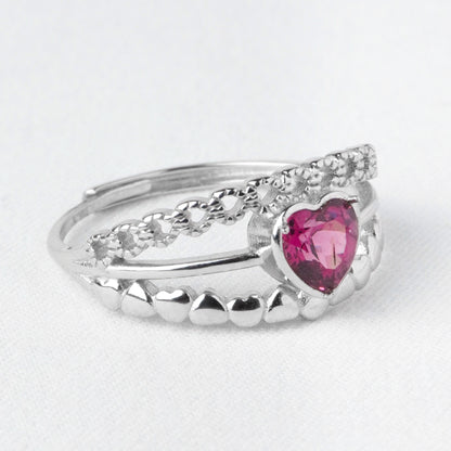 Anello Cuore Luminoso – Granato