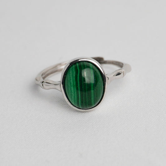 Anello in argento 925 con malachite