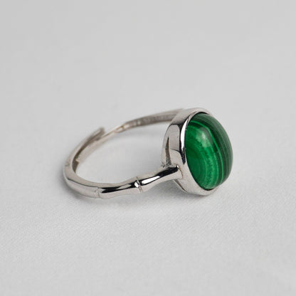 Anello in argento 925 con malachite