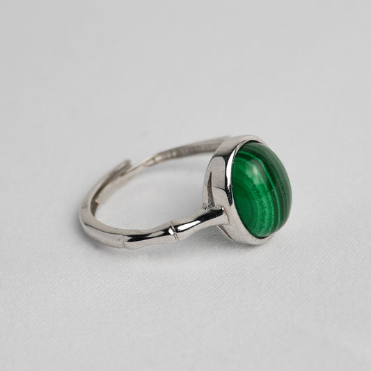 Anello in argento 925 con malachite