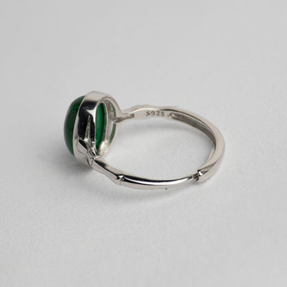 Anello in argento 925 con malachite