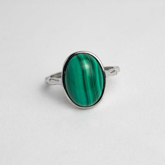 Anello in argento 925 con malachite