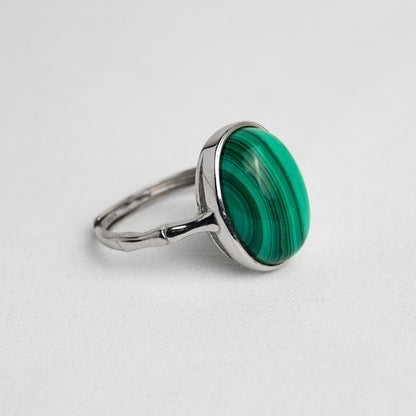 Anello in argento 925 con malachite