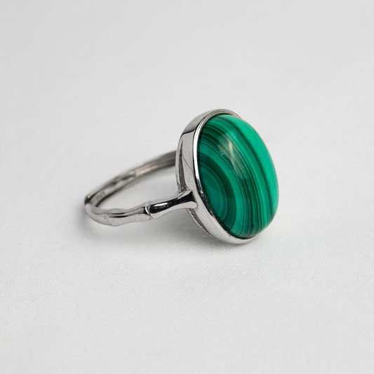Anello in argento 925 con malachite