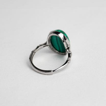 Anello in argento 925 con malachite