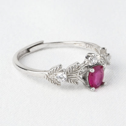 Anello Foglia di Luce – Rubino