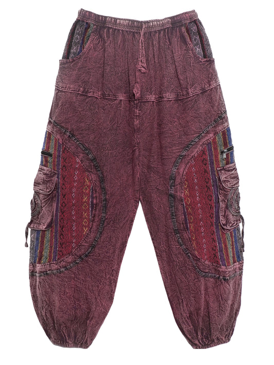 Pantalone Etnico Tribal Patch - Bordeaux