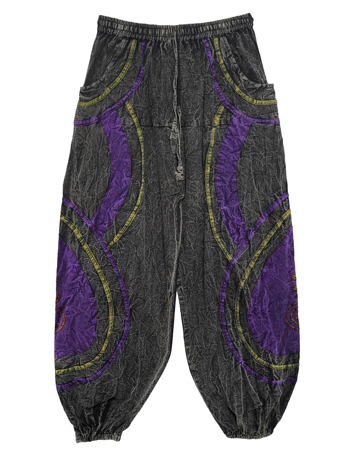 Pantalone Etnico Spiral Nature Nero/Viola